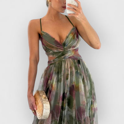Ambre | Robe longue à imprimé fleuri