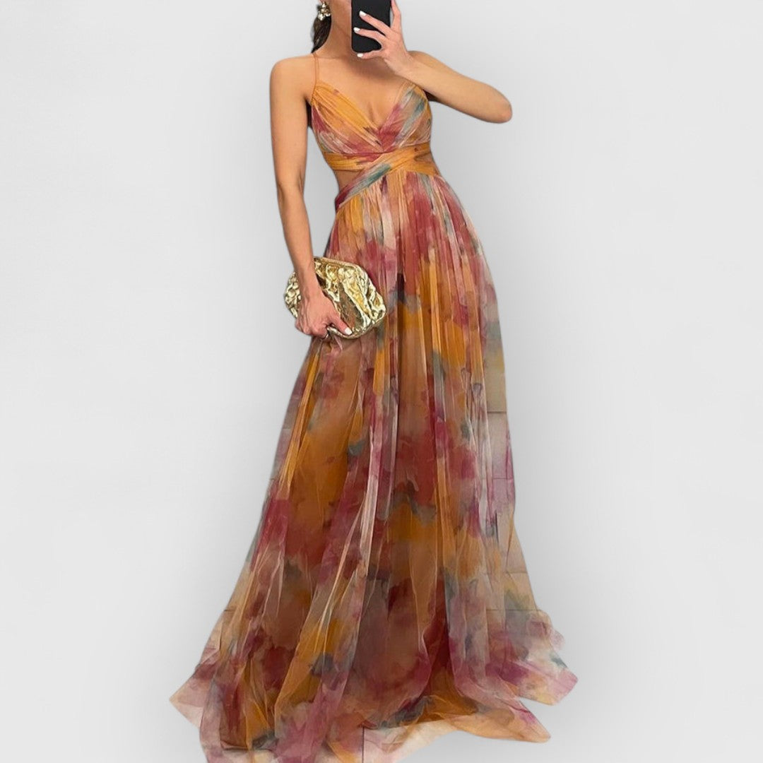 Ambre | Robe longue à imprimé fleuri