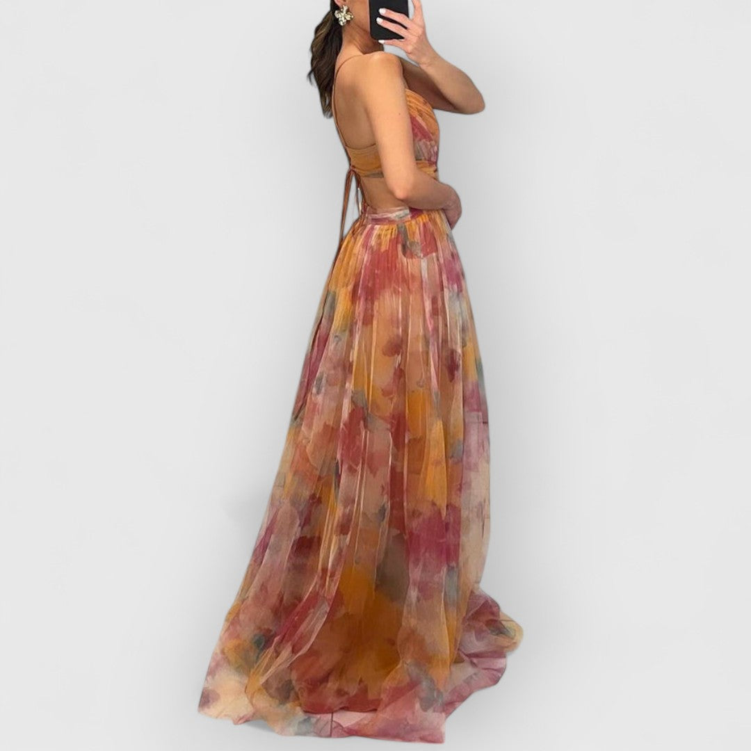 Ambre | Robe longue à imprimé fleuri