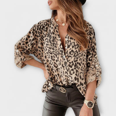 Blouse tendance à motif léopard