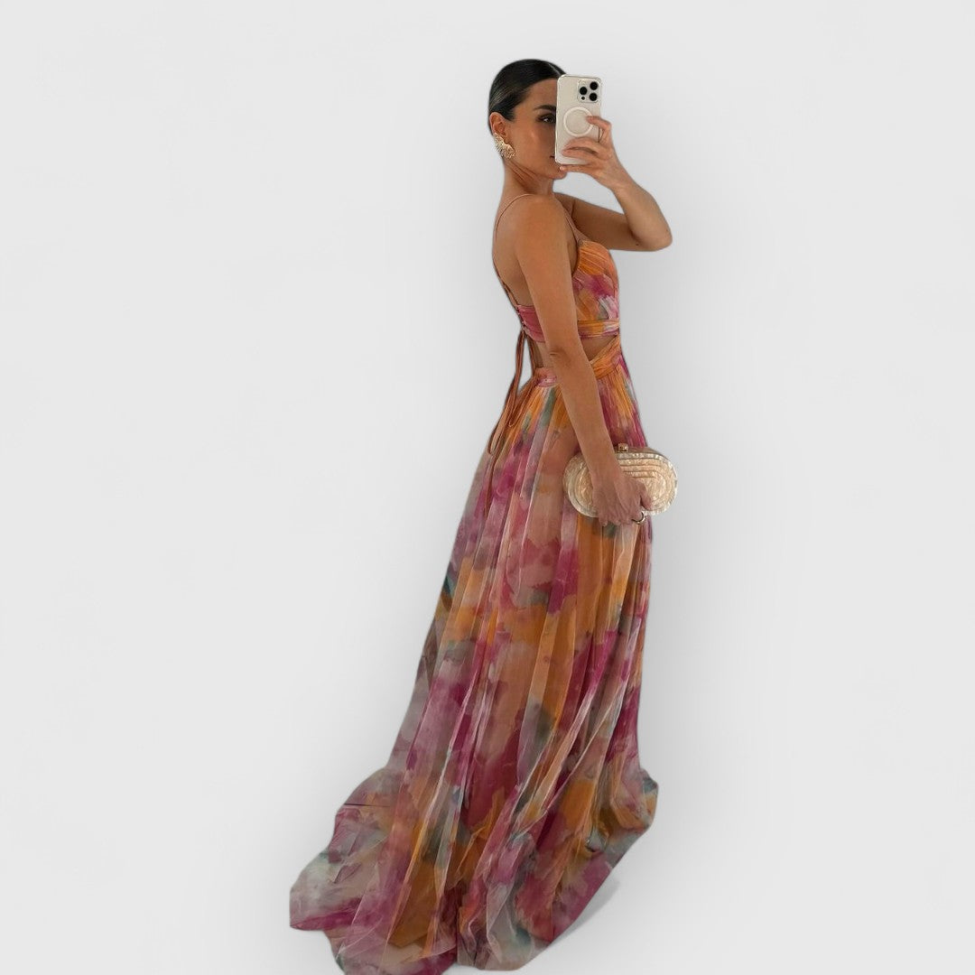 Ambre | Robe longue à imprimé fleuri