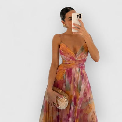 Ambre | Robe longue à imprimé fleuri