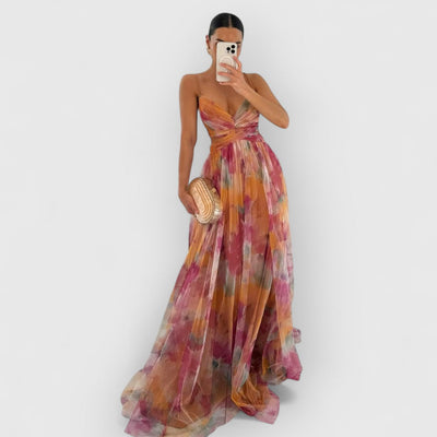 Ambre | Robe longue à imprimé fleuri