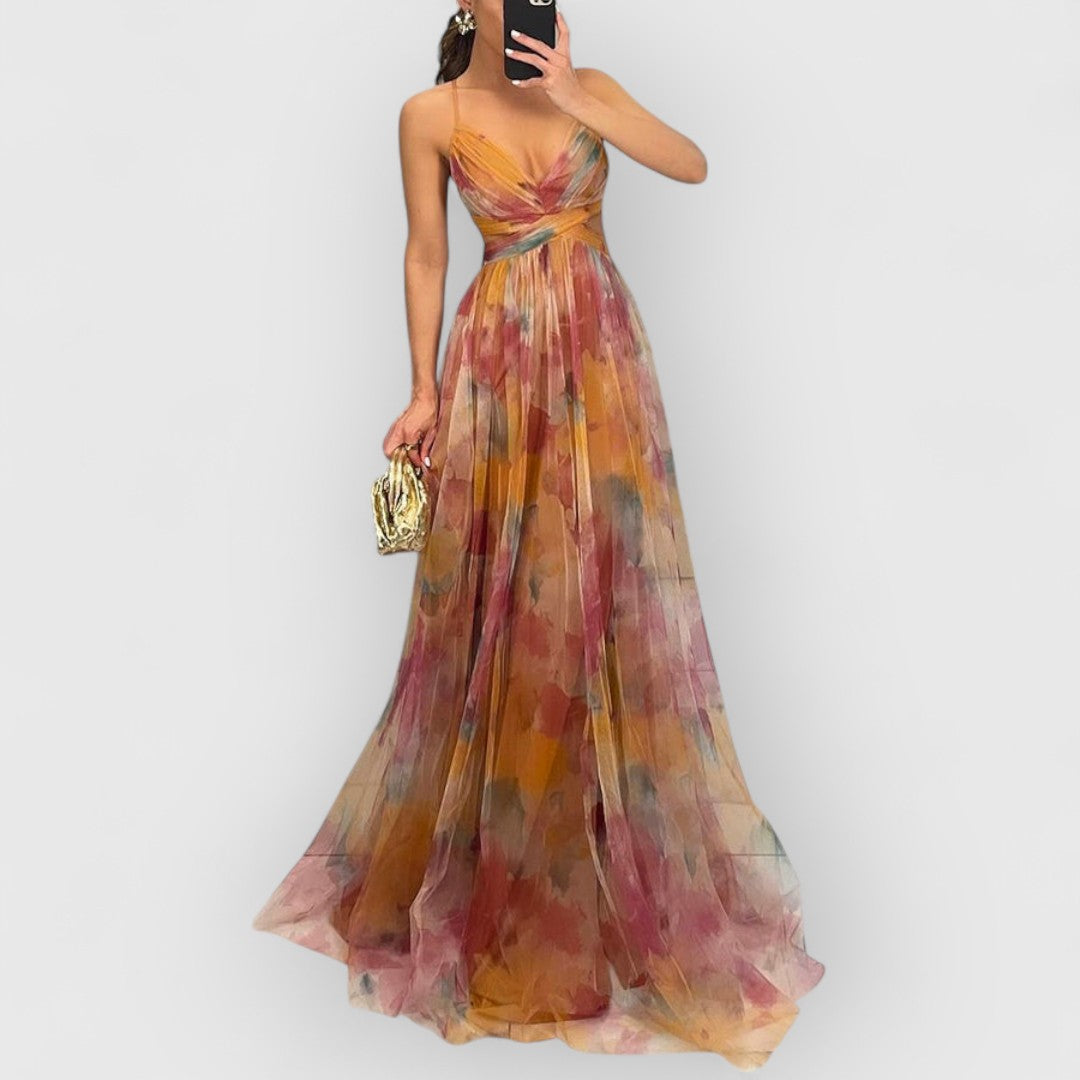 Ambre | Robe longue à imprimé fleuri