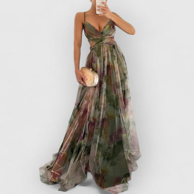 Ambre | Robe longue à imprimé fleuri